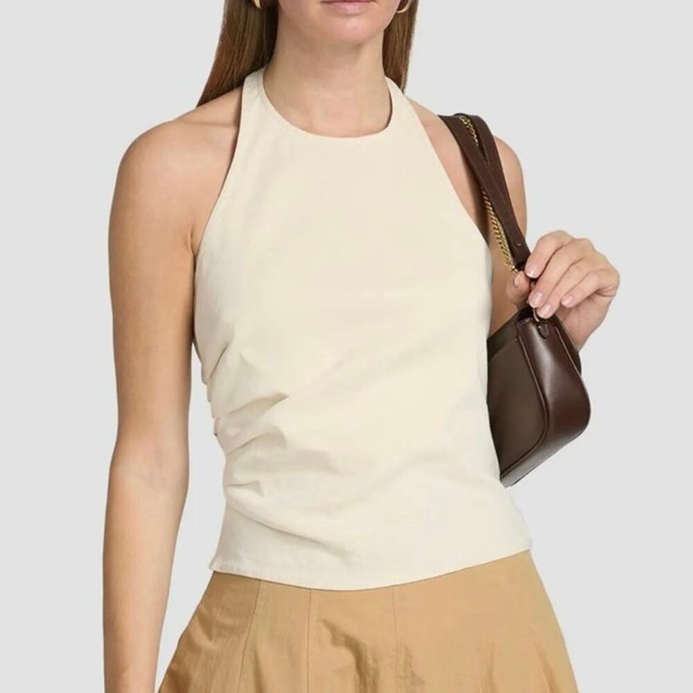 A.L.C. Sylvie Linen-Blend Halterneck Top Size 10
